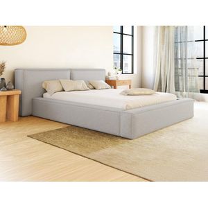 PASCAL MORABITO Bed met opbergruimte 160 x 200 cm - Stof - Lichtgrijs + matras - TIMANO van Pascal Morabito L 226 cm x H 90 cm x D 252 cm