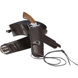 Widmann - Knallende Cowboy Western Holster Met Riem Lederlook , Bruin - Bruin - Carnavalskleding - Verkleedkleding