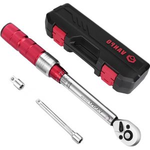 Momentsleutel Fiets 1/4 inch 5-25 Nm hoge nauwkeurigheid ± 3% met 72T omkeerbare kop - 10 cm verlengstang - racefiets mountainbike motorfiets adapter