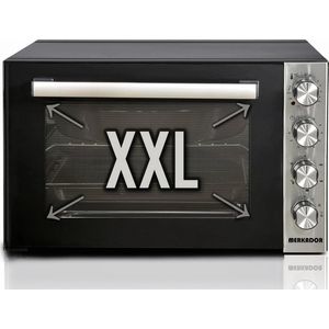 Merkador XXL Vrijstaande Oven - 70 Liter - 2000 Watt - Hetelucht - Rotisserie (Draaispit) - Eenvoudig Te Reinigen Granietcoating