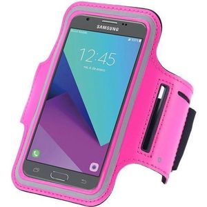 Geschikt voor Samsung Galaxy J5 2017 Sportarmband Hardloopband Roze