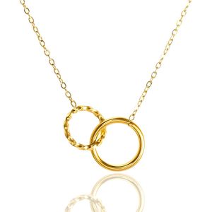 Ketting Dames Semyco - Halsketting Cirkels - Goudkleurig Collier 44 cm - Cadeau Vriendin Mama Dochter Verjaardag Moederdag - Zora