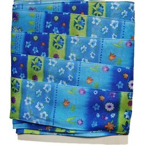 Kerst Lint Bloemen - Band - 500 cm - 40 mm breed - Kerstdecoratie - Kerstversiering - Blauw - Groen - Oranje - Multi - Ijzerdraad