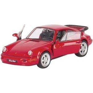 Modelauto Porsche 964 Carrera rood 1:34 - speelgoed auto schaalmodel