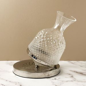 Wijn Decanter | Roterende Wijn Karaf | Zilver | Vino Twist