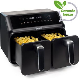 BluMill Dubbele Airfryer Oven XXL - SYNC-FINISH Functie - Touchscreen - incl. Kinderslot - 8L - 1700W - Heteluchtfriteuse