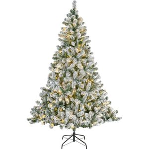Everlands Imperial pine kunstboom - 210 cm - sneeuw en verlichting - kerstbomen