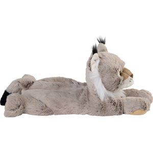 Warmies Warmte/magnetron opwarm knuffel - lynx - grijs - 36 cm - pittenzak