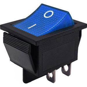 ProRide Wipschakelaar ON-OFF KCD4-202 - 2 Polig - 250V/16A - 30x22mm - Blauw zonder controlelampje