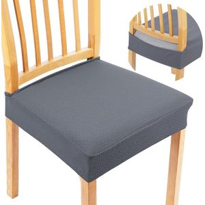 Stoelhoes, stretch, spandex, wasbare overtrek voor stoelen, stoelhoezen voor eetkamerstoelen, anti-stof, eetkamerstoelhoezen, grijs, set van 2