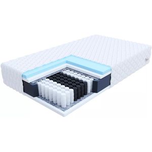 FDM® ENNA Matras 80x200 cm - Pocketvering Matrassen Eenpersoons - Hoogte 19 cm H2 en H3 - Dubbelzijdig - 7 zones - Afritsbaar hoes wasbaar - Antiallergisch en Ademende - Öko-Tex gecertificeerd