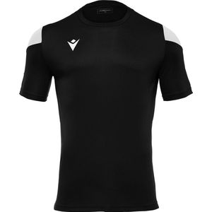 Macron Polis Shirt Korte Mouw Kinderen - Zwart / Wit | Maat: 11-12 Y