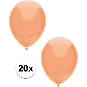 20x Perzik oranje metallic ballonnen 30 cm - Feestversiering/decoratie ballonnen perzik oranje