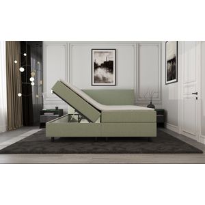 Mörgenn Boxspring SENTO - Boxspring met opbergruimte - Pocketvering - Luxe topper - Lentegroen - 90x200 cm