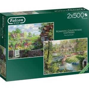 Falcon puzzel Romantic Countryside Cottages - Legpuzzel - 2 x 500 stukjes