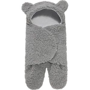 Wikkeldeken Teddy | Omslagdoek | Beertje | Kraamcadeau | Wrapper | Badcape | Baby | 0 - 6 maanden | Deken | Teddybeer - grijs