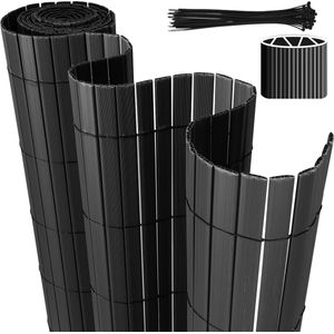 Balkonscherm PVC Flexibele tuinscherm Zichtwerende omheining van pvc, inkijkbescherming, windscherm voor balkon; voor buiten; balkon, terras en tuin Grijs 80*800cm