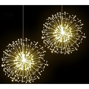 Led Verlichting op batterij - lampjes - fireworks led lights - sfeerverlichting - feestverlichting  - warm wit - vuurwerkverlichting op battterij - 30 CM - met afstandbediening