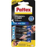 Pattex Superglue Ultra Mini Gel Trio, 3 tubes, 1 g
