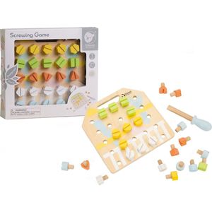 Classic World Houten Schroefbord Coördinatiespel - Geschikt voor kinderen vanaf 3 jaar - Inclusief 27 stukjes
