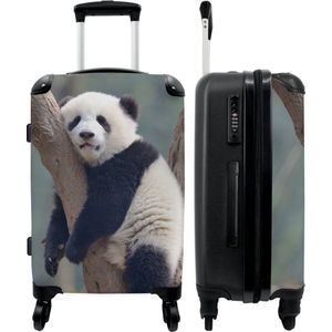 NoBoringSuitcases.com - Grote koffer - Panda - Boom - Reiskoffer met 4 wielen - Trolley op wieltjes - Rolkoffer groot - 90 liter - Ruimbagage valies 20kg - Valiezen voor volwassenen - MuchoWow