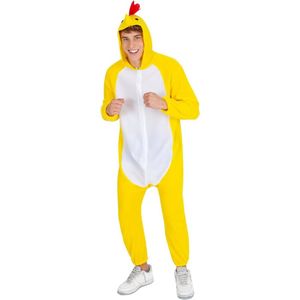 Kippen Verkleedpak - Gele Jumpsuit - Hoofddeksel en Staart - Themafeest - Grappig & Comfortabel - Carnaval