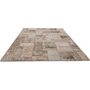 Flycarpets Burano Patchwork Vintage Vloerkleed - 160x160cm - Beige - Vierkant