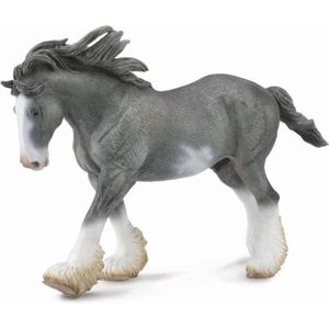 Collecta Paarden: Clydesdale Hengst 20 Cm Grijs