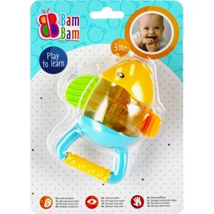 Bam Bam rammelaar bijtspeelgoed vis - geel - Dier vrolijk schattig - baby / peuter speelgoed kinderen
