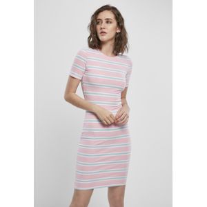 Urban Classics - Stretch Stripe Korte jurk - S - Roze/Blauw