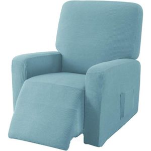 Jacquard fauteuilhoes, fauteuilbeschermer, stretchhoes voor relaxstoel, complete elastische hoes voor tv-stoel, ligstoel, fauteuil (denimblauw)