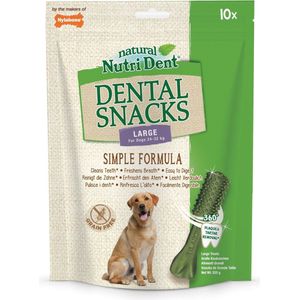 Nylabone Nutri Dent Dental Snacks - Gebitsverzorgende hondensnack om tandplak en tandsteen te verminderen - Verfrist de adem - Mini / Small / Medium / Large - Large - 10 stuks