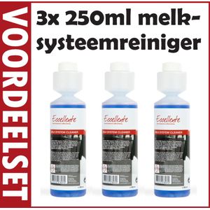 VOORDEELSET van 3 flacons ECCELLENTE melksysteem reiniger | milkcleaner | multiclean voor DeLonghi koffiemachines | DLSC550