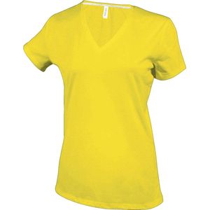 Kariban Dames/dames Feminine Fit Korte Mouwen V Hals T-Shirt (Geel)