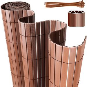 Balkonscherm PVC Flexibele tuinscherm Zichtwerende omheining van pvc, inkijkbescherming, windscherm voor balkon; voor buiten; balkon, terras en tuin Bruin 160*900cm