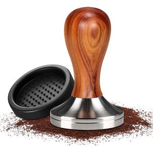 Koffiestamper - roestvrij staal - met silicone mat