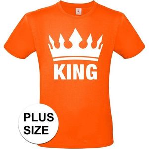 Oranje Koningsdag King grote maten shirt heren 4XL