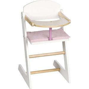 Poppenstoel voor poppen en babypoppen - Scarlett serie - Wit gelakt - Poppenmeubel poppenstoel