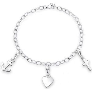 Elli Dames Armband Dames Anker Kruis Hart Hanger Symbool in 925 Sterling Zilver