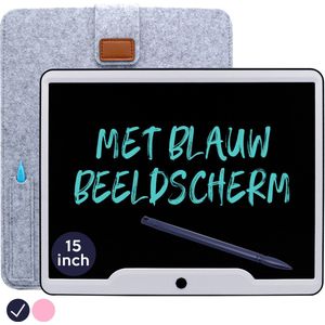 LCD Tekentablet Kinderen ""Blauw"" 15 inch - Vakantie Speelgoed - Kado - Schrijfbord - Kindertablet - Schrijftablet - Tekenspullen - Speelgoed Jongens - 4 Jaar - 5 Jaar - 6 Jaar - Kinderspeelgoed - Reisspeelgoed - 7 Jaar - 8 Jaar - 3 Jaar Cadeautjes