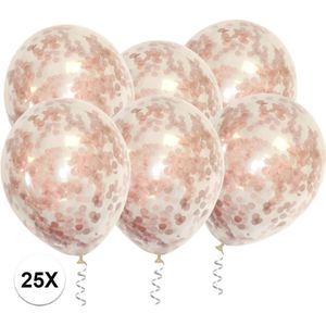 Rose Gouden Confetti Ballonnen 25 Stuks Luxe Feestversiering Verjaardag Bruiloft Ballon Rose Goud Papier Confetti Ballon