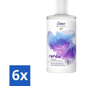 Dove Bath Therapy Renew Badschuim & Douchgel 400 ml - Voordeelverpakking - 6 stuks