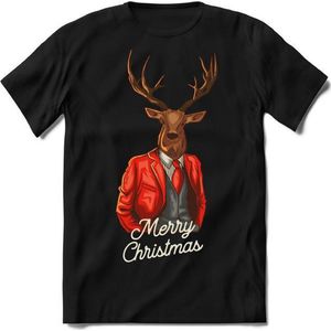 Classy hert Kerst T-shirt| Dames/Heren|Grappige Foute kersttrui Shirt Cadeau|Mannen/Vrouwen|Leuke Elf, Rendier, Kerstboom en Kerstballen Ontwerpen. maat S