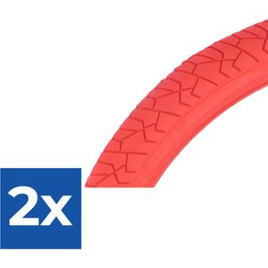 Buitenband Deli Tire Freestyle 20x1.95 / 54-406 - rood - Voordeelverpakking 2 stuks