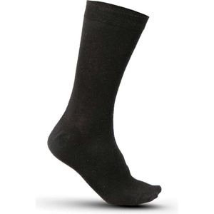 5x stuks katoenen sokken Kariban volwassenen zwart maat 43-46 - mid season sokken dames en heren