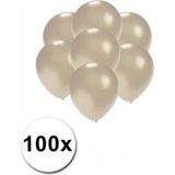 Kleine ballonnen zilver metallic 100 stuks