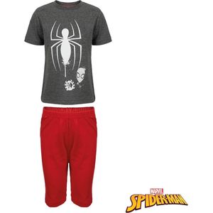 Spiderman shortama - grijs met rood - Marvel Spider-Man pyjama - maat 98/104