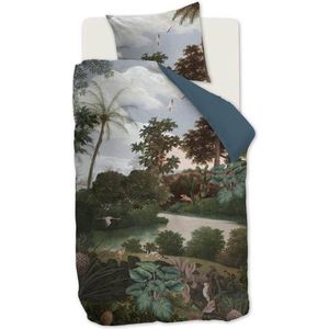 Premium Katoen Eenpersoons Dekbedovertrek River | 140x200/220 | Fijn Geweven | Hoogwaardig En Zacht