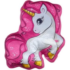 Unicorn Kussen Gevormd – Eenhoorn Sierkussen – Kinderkamer Decoratie – 31 x 27 cm