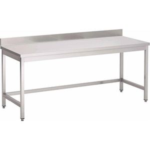 Gastro-Inox RVS werktafel met achteropstand, zonder onderblad, 1700(l)x700(d)x850(h)mm